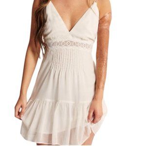 NWT Abercrombie & Fitch - Lace Trim Ivory Mini Dress - Size: Medium